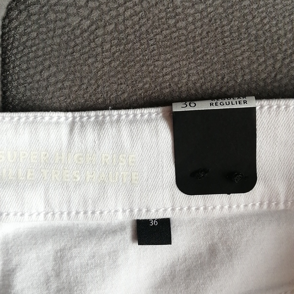 NWT Wide-Leg Jeans High-Rise Plus Size White Colour Stretchy Cropped - Picture 5 of 11
